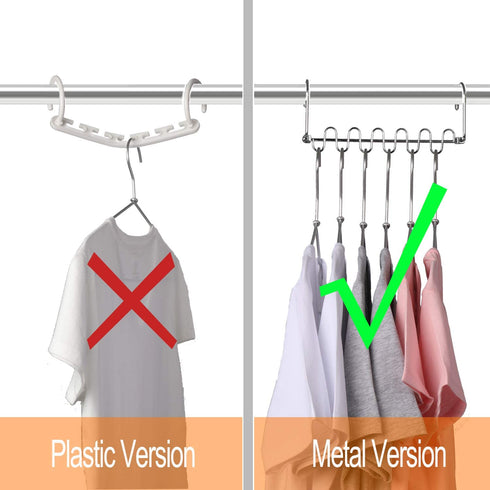 GEFTOL Metal Space Saving Hangers 12 Slots New Version Hanger Magic Cascading Hanger Closet Wardrobe Clothes Organizer(12 Pack)