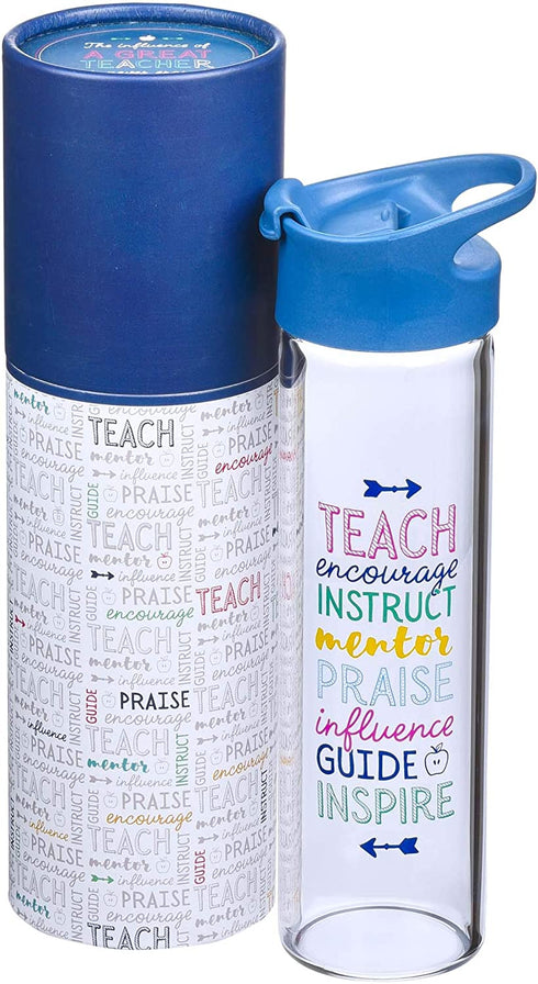 Christian Art Gifts with Love Glass Water Bottle, 20oz