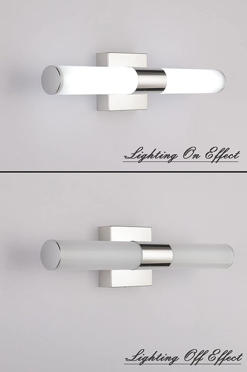 Bathroom Vanity Light Fixture, 7Degobii 16" Inches 8W 6000K Chrome LED Mirror Lights for Bathroom Wall Sconces Bar Lighting