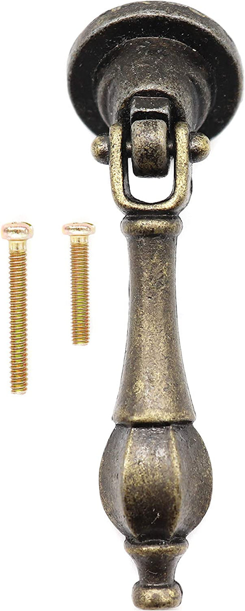 binifiMux 5-Pack Antique Vintage Pulls with Pendant for Dresser Drawer Cabniet