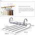 AIR&TREE 2 Pack Pants Hangers Space Saving,Anti-Rust Plastic Hangers,Durable and Sturdy Hangers for Pants Scarf Jeans Slack Trousers Ties Towels,Multiple Pants Hangers in One(Gray)