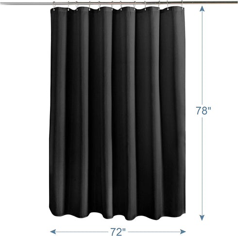 AmazerBath Waffle Shower Curtain, Heavy Duty Fabric Shower Curtains with Waffle Weave Hotel Quality Bathroom Shower Curtains, 72 x 78 Inches (Black)