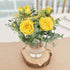 HUAESIN Fake Flowers 2 Pcs Artificial Rose Baby Breath Flowers Bouquet Yellow Plastic Eucalyptus Leaves for Wedding Bouquets Hotel Office Home Art Hall Garden Table Centerpieces Decor