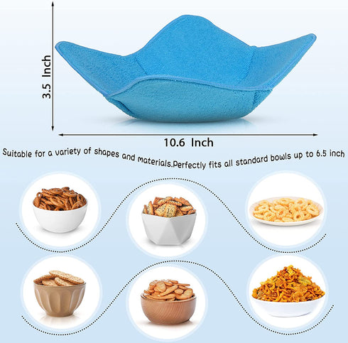 5 Pieces Bowl Cozy Holder Heat Tolerant Plate Huggers Multi Color Polyester Hot Bowl Holder Potholder Protector for Heat Soup, Rice Bowl