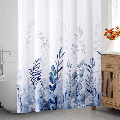 AODERTI Blue Shower Curtain with 12 Hooks, 72''x72'' Waterproof Polyester Fabric Shower Curtain for Bathroom, Heavy Weighted Hem Bathroom Curtain, Machine Washable, Quick Dry (Cornflower Blue)