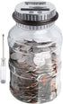 Large Piggy Bank for Boys Adults, Vcertcpl Digital Coin Counting Bank with LCD Counter, 1.8L Capacity Coin Bank Money Jar for Adults, Designed for All US Coins (Gray)