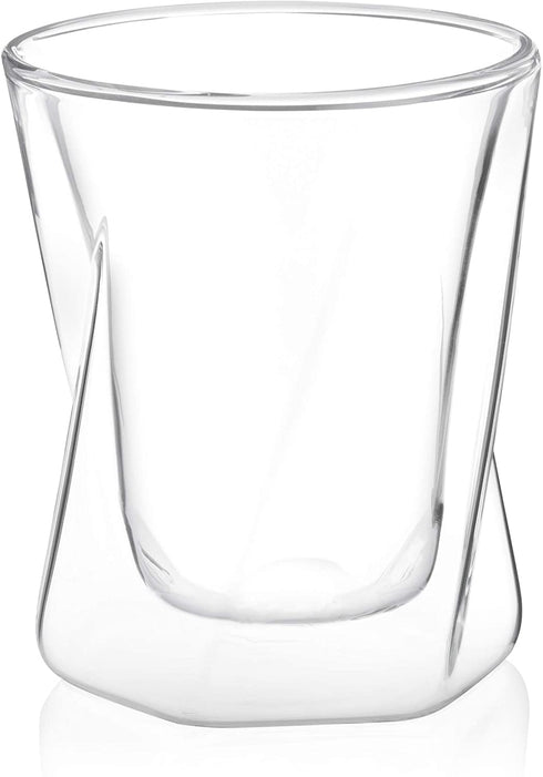 JoyJolt Lacey Whiskey Double Wall Glasses, Set of 2 Insulated Whiskey Glass, 10-Ounces.