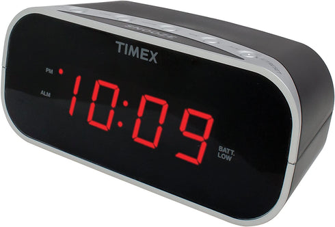 Timex T121B Alarm Clock with 0.7-Inch Red Display (Black)
