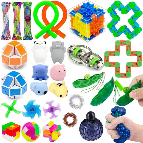 26 Pcs Sensory Fidget Toys Set for Kids Adults,Carnival,Birthday Party Favors,Pinata Stuffers,Goodie Bag Fillers,Classroom Rewards,Treasure Box Toys Prizes,Easter Basket Stuffers Gifts Egg Filler