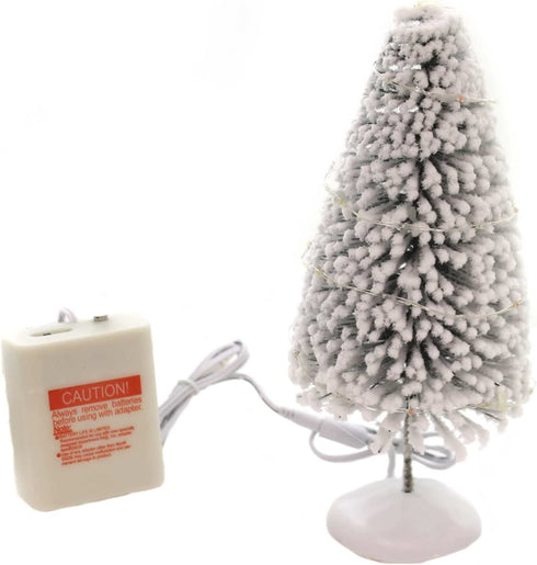 Department 56 Accessories for Village Collections Snow Laden Sisal Tree Lit Figurine, 8.25 Inch, Multicolor