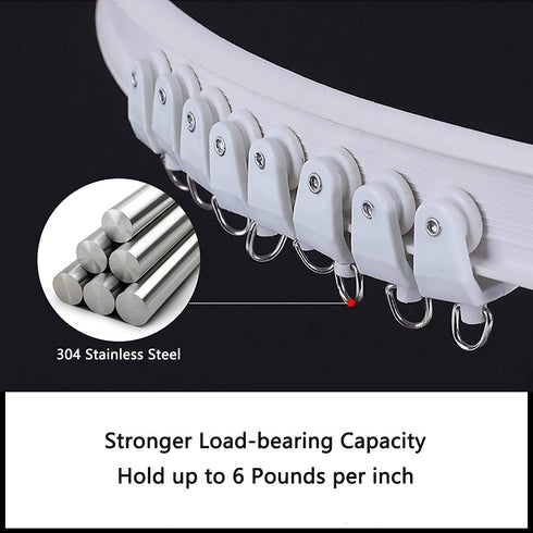 Ceiling Curtain Track, Curved Curtain Track Ceiling Mount Flexible Ceiling Track with Curtain Track System, Alloy Plastic Ceiling Track Room Divider For Bay Window Bunk Bed RV Curtain (3Meters White)