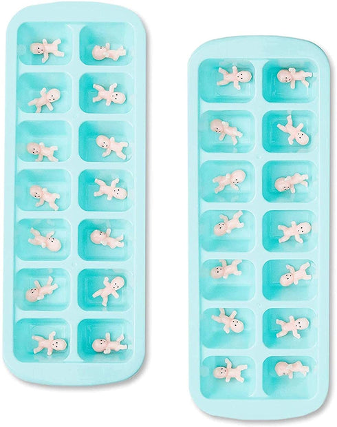 Juvale My Water Broke Baby Shower Game - 60 1 Inch Tiny Plastic Babies, 3 Ice Cube Trays, 1 Sign