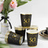 50th Birthday Plates and Napkins and Cups Sets Serves 30, 9" Dinner Paper Plates 7" Dessert Paper Plates 9 oz Cups 3 Ply Napkins 50th Birthday Party Supplies and Decorations for Men and Women