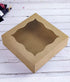 15-Pack 10"x10"x3"Brown Bakery Boxes with PVC Window for Pie and Cookies Boxes Large Natural Craft Paper Box 10x10x3inch (Brown, 15)