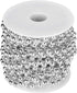 Emoshayoga Pearl Bead Roll, Garland Decoration Artificial Pearls Beads Garland Gold Beads Roll for Christmas Wedding DIY Decoration Holiday Party Supplies 8mm 10m/ 32.8ft(Silver)