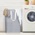 80L Extra Large Collapsible Laundry Baskets with Handle Waterproof Stripe Linen Washing Basket for Bedroom, Blue