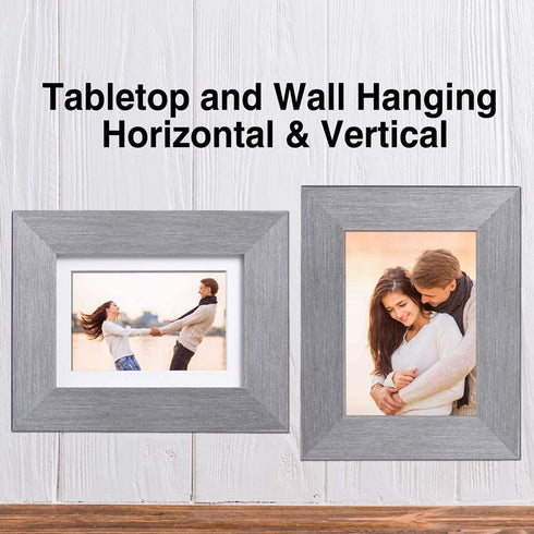 LaVie Home 5x7 Picture Frames (3 Packs, Gray) with Real Glass, Wall or Tabletop Display Pictures 4x6 with Mat or 5x7 Without Mat, French Country Style Perfect for Celebration and Home Decor
