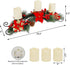 Prsildan 26 Inch Christmas Centerpiece Candle Holders Set, Christmas Tabletop Poinsettia Centerpiece with 3 Flameless Candles, Pinecones, Red Berries, Holiday Decorations for Table Mantel Xmas Party