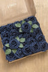 Ling's moment Rose Artificial Flowers 25pcs Realistic Fake Roses w/Stem for DIY Wedding Bouquets Centerpieces Bridal Shower Party Home Decorations (Navy Blue, 25pcs Regular 3")