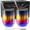 CHILLOUT LIFE Stainless Steel Wine Tumblers 2 Pack 12 oz - Double Wall Vacuum Insulated Wine Cups with Lids and Straws Set for Coffee, Wine, Cocktails (Rainbow)