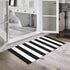 Seavish Black and White Striped Rug, 23.6" x 51.2" Indoor Outdoor Door Mat Welcome Mats for Front Door Layering Rug Front Porch Mat Rug Handmade Woven Rug Runner Farmhouse Rug Washable Throw Rugs
