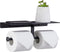 DUFU Toilet Paper Holder with Shelf,Anti-Rust Aluminum Double Roll Toilet Paper Holder with Mobile Phone Shelf for Bathroom,Self-Adhesive No Drill or Wall-Mounted with Screws for Bathroom (Matt Black)
