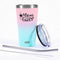 Zipe - 16 oz Tumbler with Spill-Resistant Lid, Insulated Tumbler for Hot and Cold Drinks, €œMom Fuel Coffee Tumbler, Travel Cup with Straw and Cleaner, Shimmer Mermaid Ombre