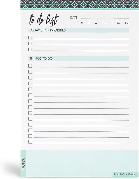 To Do List Notepad by ScribeTime Goods - Things To Do Notepad - Daily To Do List Planner - To Do Planner - Daily Planner Notepad - Made in the USA - Checklist Notepad - Task Pad - 6" x 9", 50 pages