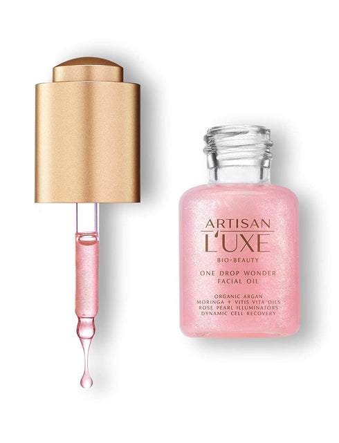 Artisan L’uxe One Drop Wonder Facial Oil | Radiant Facial Oil with Rose Pearl Illuminators | Organic Argan & Moroccan Hydrating Face Oil | Anti Aging Skin Care Facial Oil Rose Oil | 0.5 Oz.
