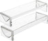 Srenta Clear Acrylic Rectangular Cracker Server And Holder Tray | Food Display Stand | Set Of 2 Serving Trays For Countertop, Home, Wedding Events, Parties And Events