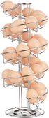 Toplife Spiral Design Stainless Steel Egg Skelter Dispenser Rack,Storage Display Rack,Silver