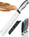 Orblue Serrated Bread Knife with Upgraded Stainless Steel Razor Sharp Wavy Edge Width - Bread Cutter Ideal for Slicing Homemade Bread, Bagels, Cake (8-Inch Blade with 5-Inch Handle)