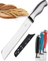 Orblue Serrated Bread Knife with Upgraded Stainless Steel Razor Sharp Wavy Edge Width - Bread Cutter Ideal for Slicing Homemade Bread, Bagels, Cake (8-Inch Blade with 5-Inch Handle)