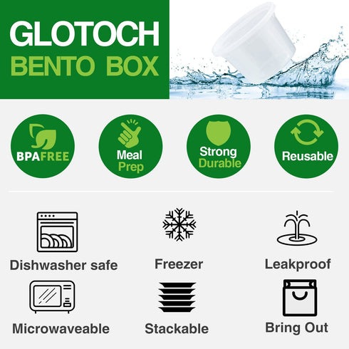Glotoch 48 Pack 16 oz. (2 Cups) Plastic Food and Drink Storage Containers Set with Lids - Microwave, Freezer & Dishwasher Safe Eco-Friendly, BPA-Free, Reusable & Stackable