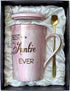 Aunt Gifts from Niece and Nephew - Best Auntie Ever Mug Funny Happy Birthday Presents for Aunty - Pink Marble Ceramic Coffee Cup 14 Oz