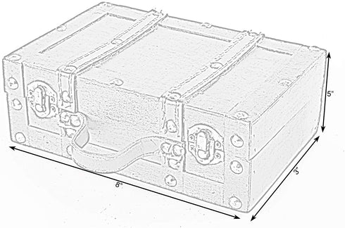 Vintiquewise(TM Old-Fashioned Small Suitcase/Decorative Box with Straps
