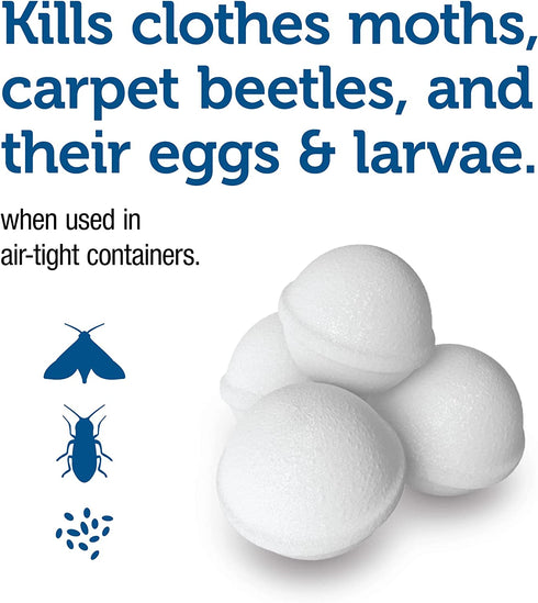 Enoz para Moth Balls, Kills Clothes Moths and Carpet Beetles, No Clinging Odor, Use for Storage, 4 oz, Pack of 12