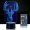 Elk Deer 3D Optical Illusion Night Lights, 7 Color Variations, Smart Touch Button USB and Battery Power, Amazing Creative Art Design for Children's 3192