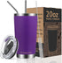 Umite Chef 20oz Tumbler Double Wall Stainless Steel Vacuum Insulated Travel Mug with Lid, Insulated Coffee Cup, 2 Straws, for Home, Outdoor, Office, School, Ice Drink, Hot Beverage ?20 oz, Purple)