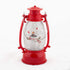 Red Vintage Lantern Snowman Swirling LED Light 10 Inch Acrylic Holiday Glitter Globe