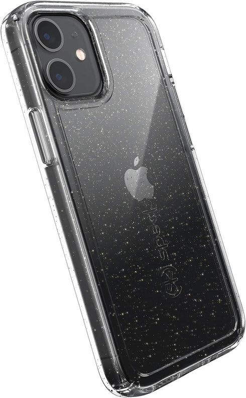 Speck Products Gemshell Glitter iPhone 12 Mini Case, Clear/Clear with Gold Glitter, 137597-9221
