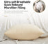 Acanva Solid Velvet Soft Decorative Throw Pillow, 18 x 18 in, Cream