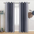 FLOWEROOM Color Block Blackout Curtains for Bedroom, 52 x 72 Inch Long, Grey and Silvery Grey Thermal Insulated and Sun Light Blocking Gradient Curtain, Grommet Window Curtains, Set of 2 Panels