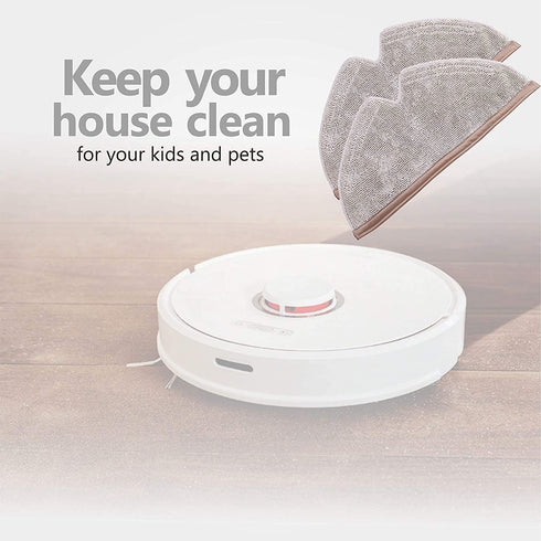 KEEPOW 12 Pcs Microfiber Mopping Cloth Compatible with Roborock S5, S5 Max, S6, S6 Pure, S6 MaxV, E4, E35, and E2 Mi Robot Vacuum Cleaner, Washable & Reusable
