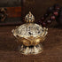 Fdit Incense Holder Burner Zinc Alloy Lotus Incense Smoke Cone Aroma Burner Holder Wooden Charcoal Cone Burner 2 Colors (1#)