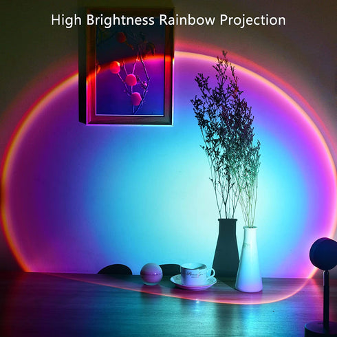 Rainbow Projection Lamp, GLPE Rainbow Light with USB Plug, 180 Degree Rotation Rainbow Projector Light, LED Night Light Projector Lamp for Living Room and Bedroom(Rainbow)