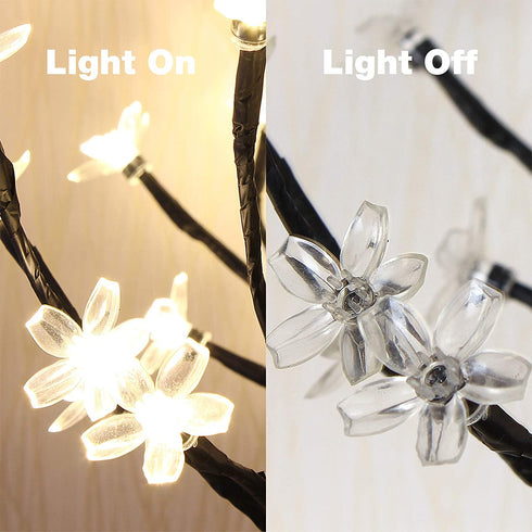 Bolylight Cherry Blossom Tree Lamp Table Decoration 17in Artificial Tree with 40 LED Lights USB Operated for Bedroom Party Wedding Office Home Warm White
