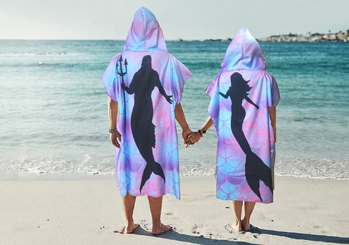 ComicalBubble Mermaid Kids Girls Bath Set,Swim Pool for Kids Adults,Beach Hooded Poncho Towel for Women,Super Soft, Absorbent Microfibers (Adult (Men))