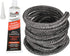 Stanbroil Graphite Impregnated Fiberglass Rope Seal and High Temperature Cement Gasket Kit Replacement for Wood Stoves - 1/4" x 84"