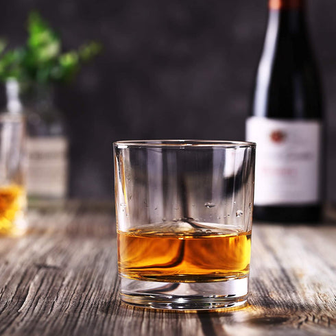 Old Fashioned Whiskey Glasses, 10 Ounce Drinking Glasses for Water, Beverages Cocktails Bourbon, Rocks Glasses for Party, Bars, Restaurants Home Father's Day Gift- Set of 4